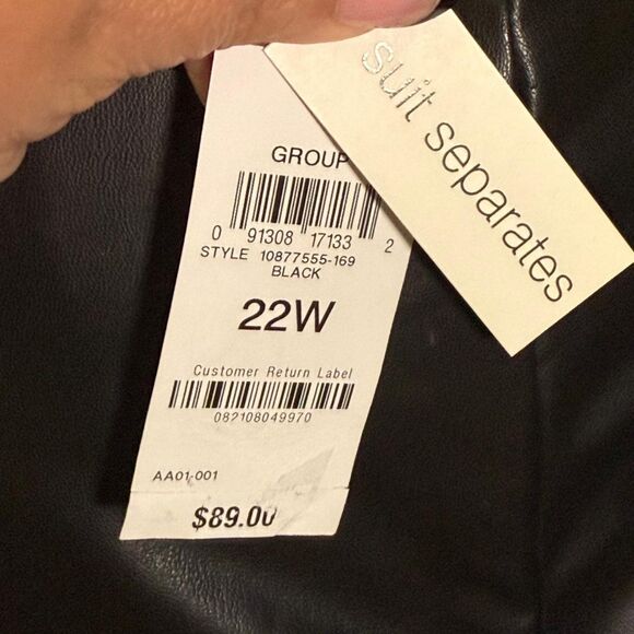 BAR III Womens Faux Leather Pencil Black Skirt, MACY'S NWT! Size 22W - Picture 7 of 7